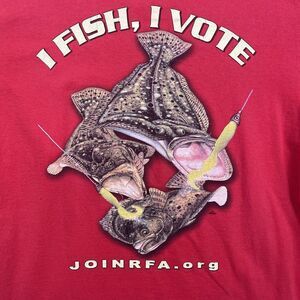 Vintage Jensen T Shirt Mens Large Fishing Voting Pocket Graphic Made in‎ USA Y2K